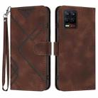 For Realme 8 4G / 8 Pro Line Pattern Skin Feel Leather Phone Case(Coffee) - 1