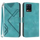 For Realme 8 4G / 8 Pro Line Pattern Skin Feel Leather Phone Case(Light Blue) - 1