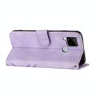 For Realme C15/C12/Narzo 20/7i Global Line Pattern Skin Feel Leather Phone Case(Light Purple) - 3