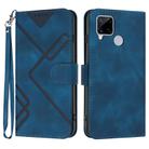 For Realme Narzo 30A/C25/C25s Line Pattern Skin Feel Leather Phone Case(Royal Blue) - 1