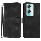 For OPPO A79 Line Pattern Skin Feel Leather Phone Case(Black) - 1