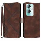 For OPPO A79 Line Pattern Skin Feel Leather Phone Case(Coffee) - 1