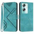 For OPPO A79 Line Pattern Skin Feel Leather Phone Case(Light Blue) - 1