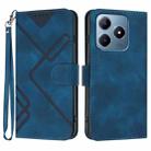 For Realme C63 / C61 Global Line Pattern Skin Feel Leather Phone Case(Royal Blue) - 1