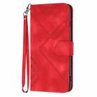 For Realme  12 Lite / C67 4G Global Line Pattern Skin Feel Leather Phone Case(Red) - 2