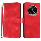 For Realme 13 Pro / 13 Pro+ Global Line Pattern Skin Feel Leather Phone Case(Red) - 1