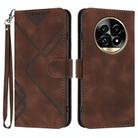 For Realme 13 Pro / 13 Pro+ Global Line Pattern Skin Feel Leather Phone Case(Coffee) - 1