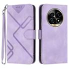 For Realme 13 Pro / 13 Pro+ Global Line Pattern Skin Feel Leather Phone Case(Light Purple) - 1