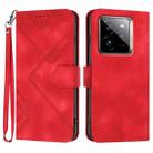 For Realme GT7 Pro Line Pattern Skin Feel Leather Phone Case(Red) - 1