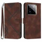 For Realme GT7 Pro Line Pattern Skin Feel Leather Phone Case(Coffee) - 1