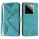 For Realme GT7 Pro Line Pattern Skin Feel Leather Phone Case(Light Blue) - 1