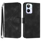 For Realme 10 4G Line Pattern Skin Feel Leather Phone Case(Black) - 1