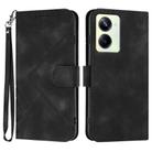 For Realme 10 Pro Line Pattern Skin Feel Leather Phone Case(Black) - 1