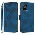 For Realme GT 5G / GT Neo Line Pattern Skin Feel Leather Phone Case(Royal Blue) - 1