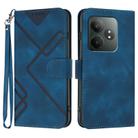 For Realme GT 6 / GT 6T Line Pattern Skin Feel Leather Phone Case(Royal Blue) - 1