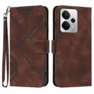 For Realme 14 / P3 5G Global Line Pattern Skin Feel Leather Phone Case(Coffee) - 1