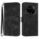 For Realme 14 Pro Line Pattern Skin Feel Leather Phone Case(Black) - 1
