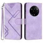 For Realme 14 Pro Line Pattern Skin Feel Leather Phone Case(Light Purple) - 1