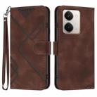 For Realme P3 Ultra 5G Line Pattern Skin Feel Leather Phone Case(Coffee) - 1