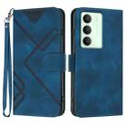For Realme 14x Global Line Pattern Skin Feel Leather Phone Case(Royal Blue) - 1