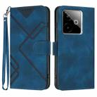 For Realme GT 7 India Line Pattern Skin Feel Leather Phone Case(Royal Blue) - 1