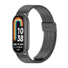 For Xiaomi Mi Band 8 Mijobs Stainless Steel Replacement Watch Band(Black) - 1