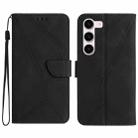 For Samsung Galaxy S23 5G Stitching Embossed Leather Phone Case(Black) - 1