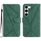 For Samsung Galaxy S23+ 5G Stitching Embossed Leather Phone Case(Green) - 1