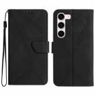 For Samsung Galaxy S23+ 5G Stitching Embossed Leather Phone Case(Black) - 1