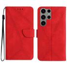 For Samsung Galaxy S23 Ultra 5G Stitching Embossed Leather Phone Case(Red) - 1
