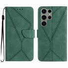 For Samsung Galaxy S23 Ultra 5G Stitching Embossed Leather Phone Case(Green) - 1