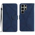 For Samsung Galaxy S23 Ultra 5G Stitching Embossed Leather Phone Case(Blue) - 1