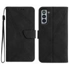 For Samsung Galaxy S22+ 5G Stitching Embossed Leather Phone Case(Black) - 1