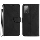 For Samsung Galaxy S20 FE Stitching Embossed Leather Phone Case(Black) - 1