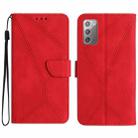 For Samsung Galaxy Note20 Stitching Embossed Leather Phone Case(Red) - 1
