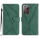 For Samsung Galaxy Note20 Ultra Stitching Embossed Leather Phone Case(Green) - 1