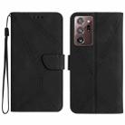 For Samsung Galaxy Note20 Ultra Stitching Embossed Leather Phone Case(Black) - 1