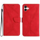 For Samsung Galaxy A04e / M04 4G Stitching Embossed Leather Phone Case(Red) - 1
