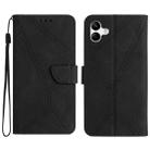 For Samsung Galaxy A04e / M04 4G Stitching Embossed Leather Phone Case(Black) - 1