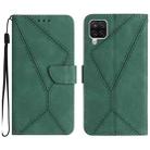 For Samsung Galaxy A12 / M12 Stitching Embossed Leather Phone Case(Green) - 1