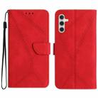 For Samsung Galaxy A13 5G / M13 5G Stitching Embossed Leather Phone Case(Red) - 1