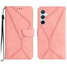 For Samsung Galaxy A14 5G / A14 4G Stitching Embossed Leather Phone Case(Pink) - 1
