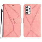 For Samsung Galaxy A23 4G / 5G Stitching Embossed Leather Phone Case(Pink) - 1