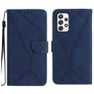 For Samsung Galaxy A33 5G Stitching Embossed Leather Phone Case(Blue) - 1