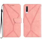 For Samsung Galaxy A50 / A50s Stitching Embossed Leather Phone Case(Pink) - 1