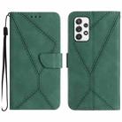 For Samsung Galaxy A52 / A52s Stitching Embossed Leather Phone Case(Green) - 1