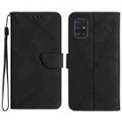 For Samsung Galaxy A71 4G Stitching Embossed Leather Phone Case(Black) - 1