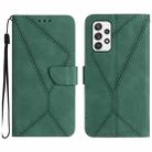 For Samsung Galaxy A73 5G Stitching Embossed Leather Phone Case(Green) - 1