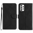 For Samsung Galaxy A73 5G Stitching Embossed Leather Phone Case(Black) - 1