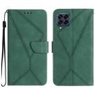 For Samsung Galaxy M53 5G Stitching Embossed Leather Phone Case(Green) - 1